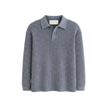 Long Sleeve Knit Polo – Slate