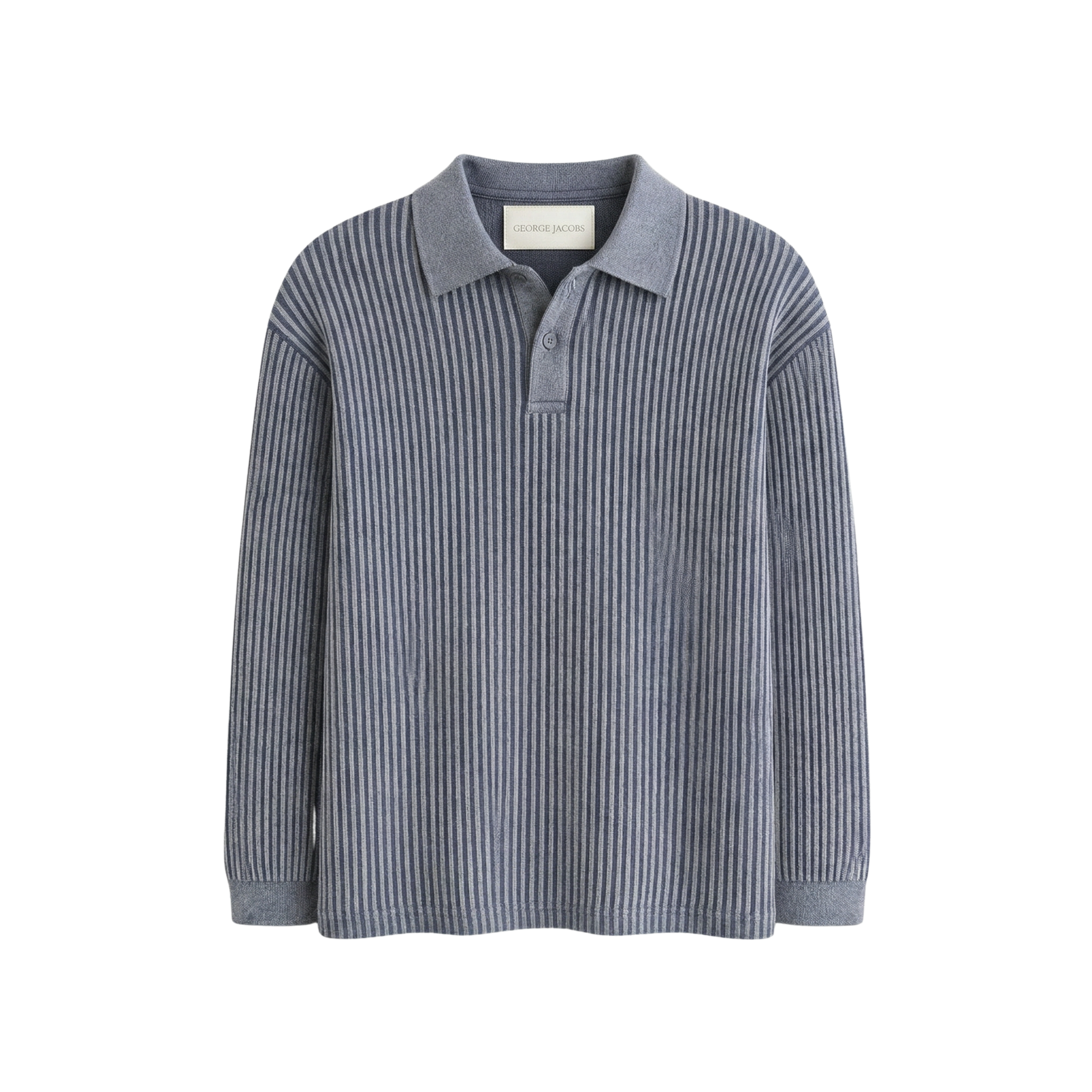 Long Sleeve Knit Polo – Slate