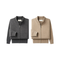 Zip Knit Jacket – Stone / Charcoal