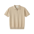 Zip Polo Shirt – Beige