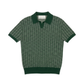 Pattern Knit Polo – Forest
